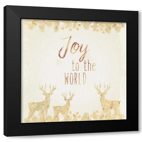 Joy To The World Black Modern Wood Framed Art Print with Double Matting by Allen, Kimberly