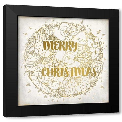 Merry Christmas Ornament Black Modern Wood Framed Art Print with Double Matting by Allen, Kimberly