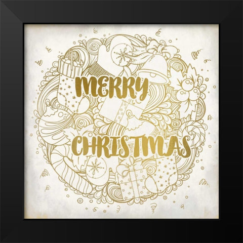 Merry Christmas Ornament Black Modern Wood Framed Art Print by Allen, Kimberly