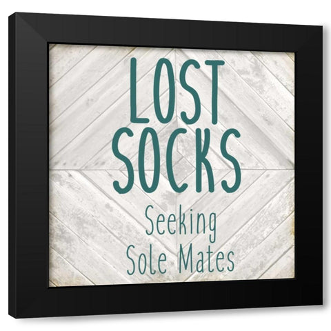 Lost Socks Black Modern Wood Framed Art Print by Allen, Kimberly