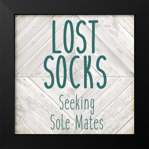 Lost Socks Black Modern Wood Framed Art Print by Allen, Kimberly