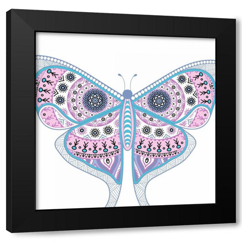 Colorful Butterfly 2 Black Modern Wood Framed Art Print by Allen, Kimberly