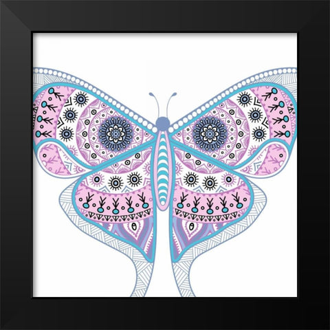 Colorful Butterfly 2 Black Modern Wood Framed Art Print by Allen, Kimberly