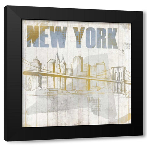 New York Black Modern Wood Framed Art Print with Double Matting by Allen, Kimberly