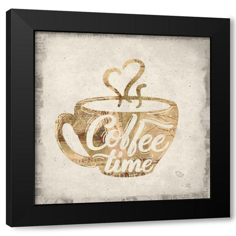 Coffee Time 1 Black Modern Wood Framed Art Print with Double Matting by Allen, Kimberly
