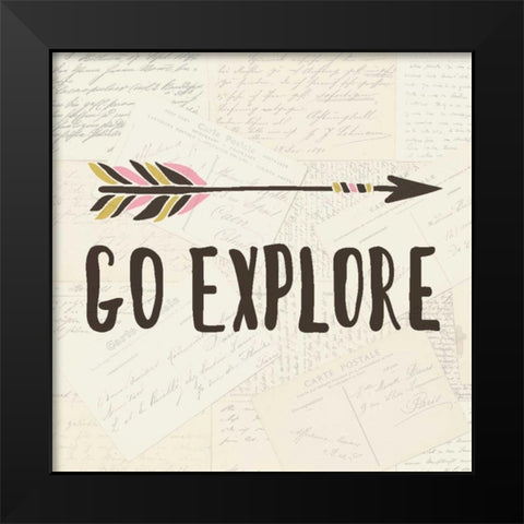 Explore 1 Black Modern Wood Framed Art Print by Allen, Kimberly