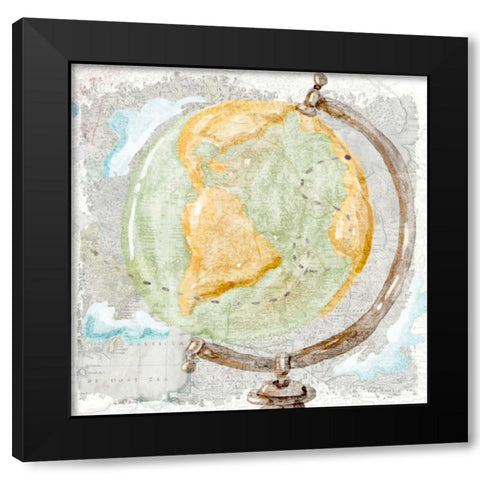 World Traveler 2 Black Modern Wood Framed Art Print by Allen, Kimberly
