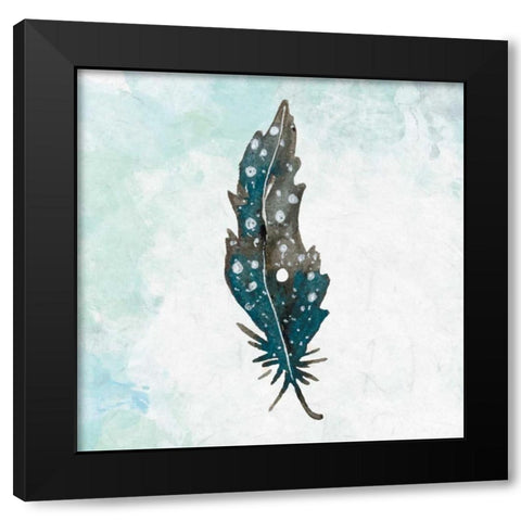 Feathered Blues 1 Black Modern Wood Framed Art Print by Allen, Kimberly
