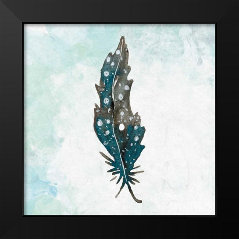 Feathered Blues 1 Black Modern Wood Framed Art Print by Allen, Kimberly