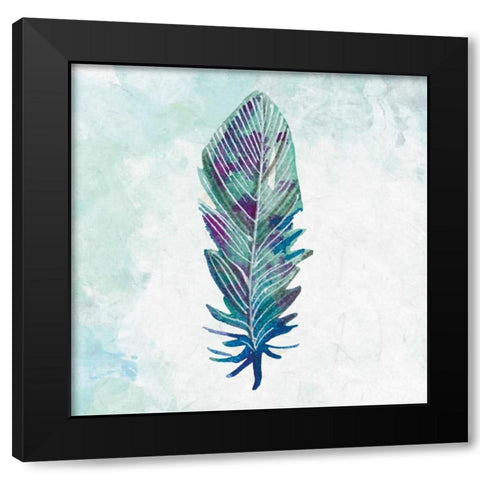 Feathered Blues 3 Black Modern Wood Framed Art Print by Allen, Kimberly