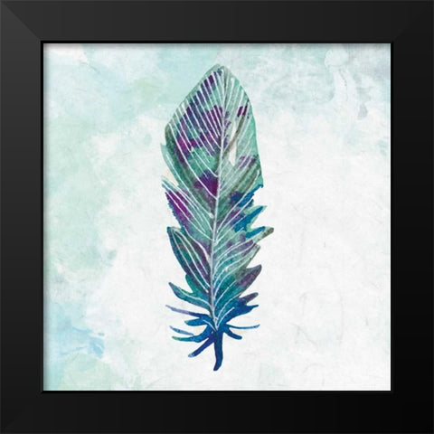 Feathered Blues 3 Black Modern Wood Framed Art Print by Allen, Kimberly