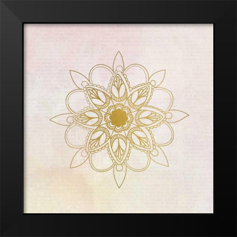Newspaper Mandala 1 Black Modern Wood Framed Art Print by Allen, Kimberly