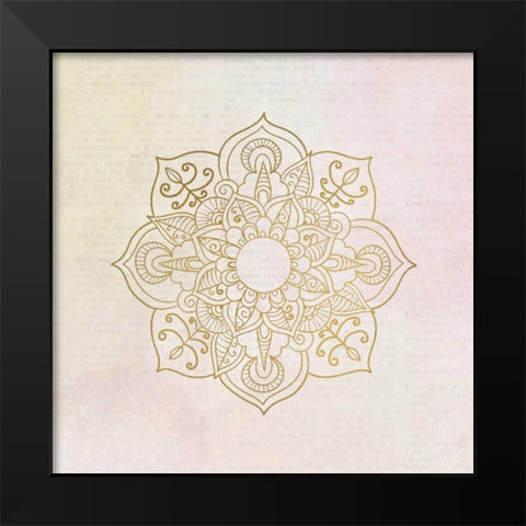 Newspaper Mandala 2 Black Modern Wood Framed Art Print by Allen, Kimberly