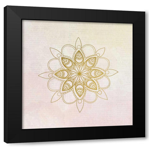 Newspaper Mandala 3 Black Modern Wood Framed Art Print with Double Matting by Allen, Kimberly