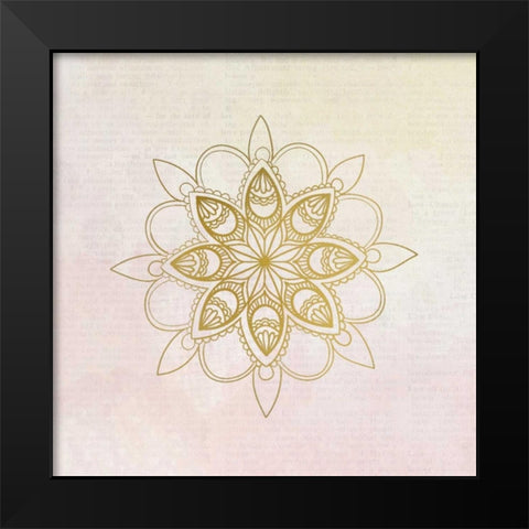 Newspaper Mandala 3 Black Modern Wood Framed Art Print by Allen, Kimberly