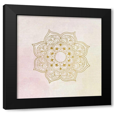 Newspaper Mandala 4 Black Modern Wood Framed Art Print with Double Matting by Allen, Kimberly