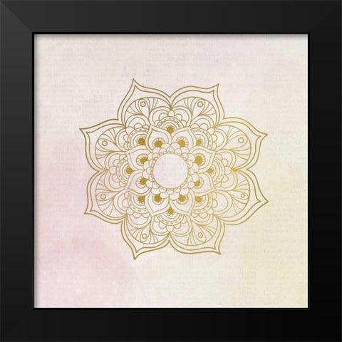 Newspaper Mandala 4 Black Modern Wood Framed Art Print by Allen, Kimberly