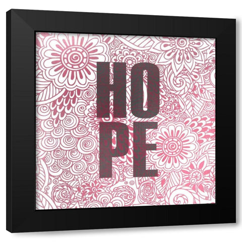Pink Hope Black Modern Wood Framed Art Print by Allen, Kimberly