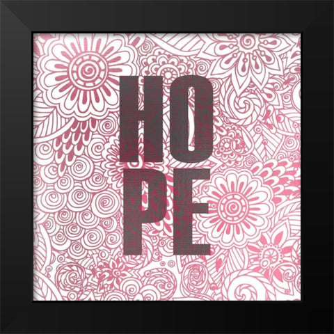 Pink Hope Black Modern Wood Framed Art Print by Allen, Kimberly