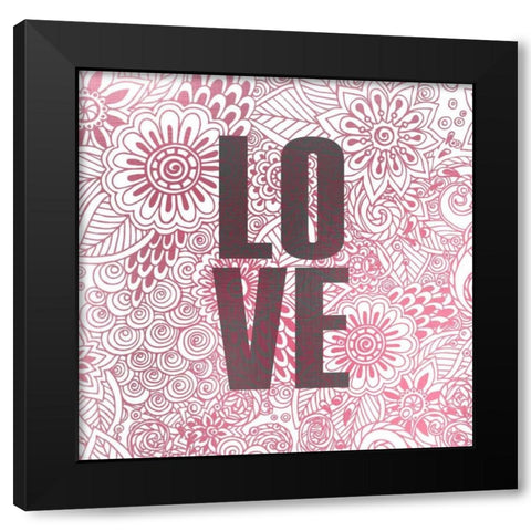 Pink Love Black Modern Wood Framed Art Print by Allen, Kimberly