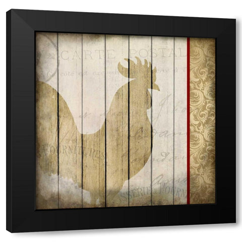 Damask Rooster 2 Black Modern Wood Framed Art Print by Allen, Kimberly