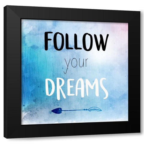 Follow Black Modern Wood Framed Art Print by Allen, Kimberly
