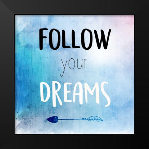 Follow Black Modern Wood Framed Art Print by Allen, Kimberly