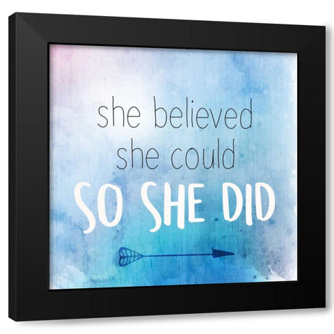 She Believed Black Modern Wood Framed Art Print with Double Matting by Allen, Kimberly