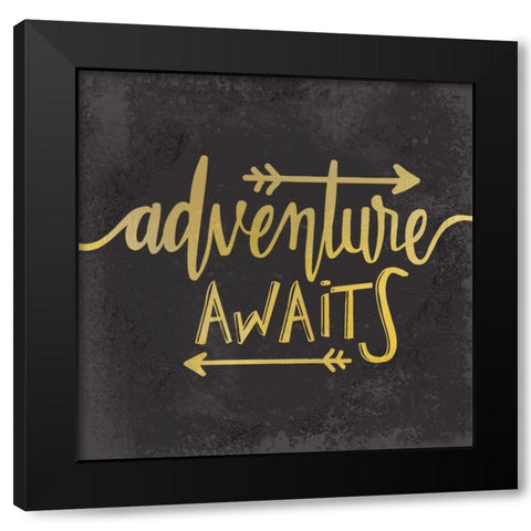 Adventure Awaits 1 Black Modern Wood Framed Art Print with Double Matting by Allen, Kimberly