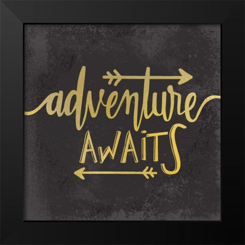 Adventure Awaits 1 Black Modern Wood Framed Art Print by Allen, Kimberly