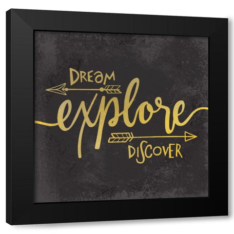 Adventure Awaits 3 Black Modern Wood Framed Art Print by Allen, Kimberly