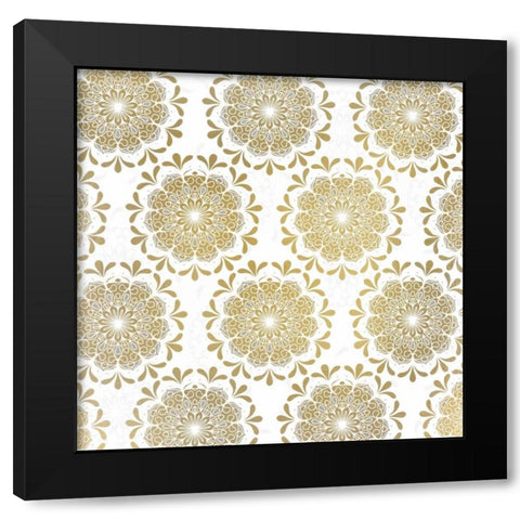Mandala Pattern in Gold Black Modern Wood Framed Art Print by Allen, Kimberly