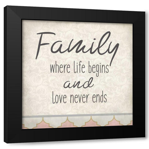 Family Begins 1 Black Modern Wood Framed Art Print by Allen, Kimberly