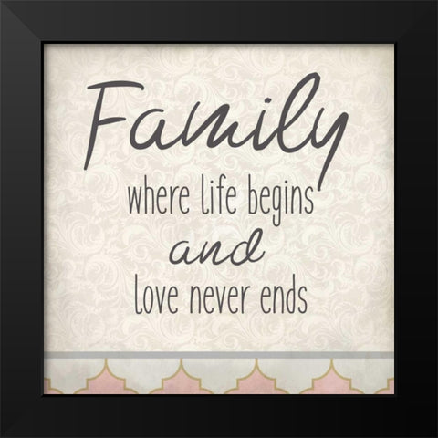 Family Begins 1 Black Modern Wood Framed Art Print by Allen, Kimberly