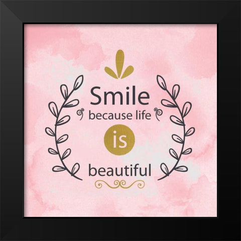 LIfe is Beautiful Black Modern Wood Framed Art Print by Allen, Kimberly
