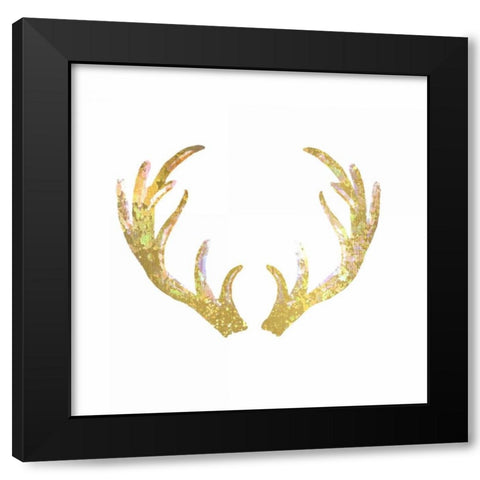 Splatter Antler 2 Black Modern Wood Framed Art Print with Double Matting by Allen, Kimberly