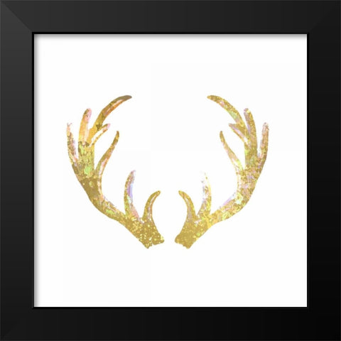 Splatter Antler 2 Black Modern Wood Framed Art Print by Allen, Kimberly