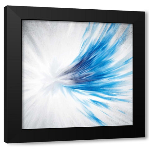 Indigo Streak Black Modern Wood Framed Art Print with Double Matting by Allen, Kimberly