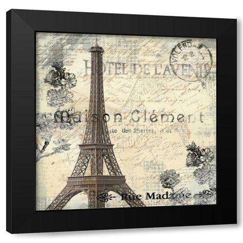 Paris Carte Postale 1 Black Modern Wood Framed Art Print by Allen, Kimberly