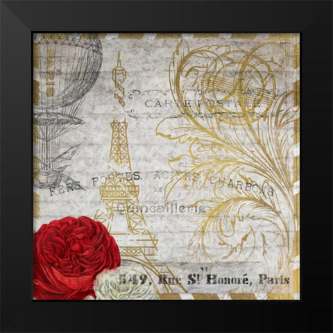 Golden Travel 1 Black Modern Wood Framed Art Print by Allen, Kimberly