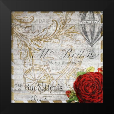 Golden Travel 2 Black Modern Wood Framed Art Print by Allen, Kimberly