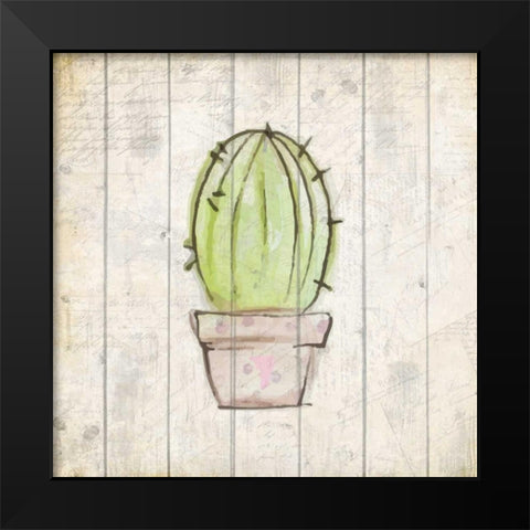 Watercolor Cactus 1 Black Modern Wood Framed Art Print by Allen, Kimberly