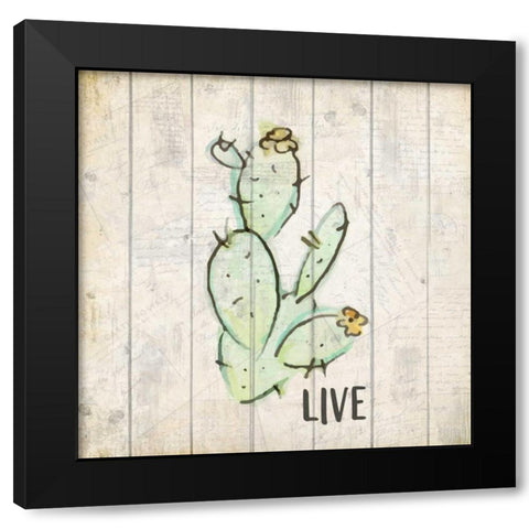 Watercolor Cactus Live Black Modern Wood Framed Art Print with Double Matting by Allen, Kimberly