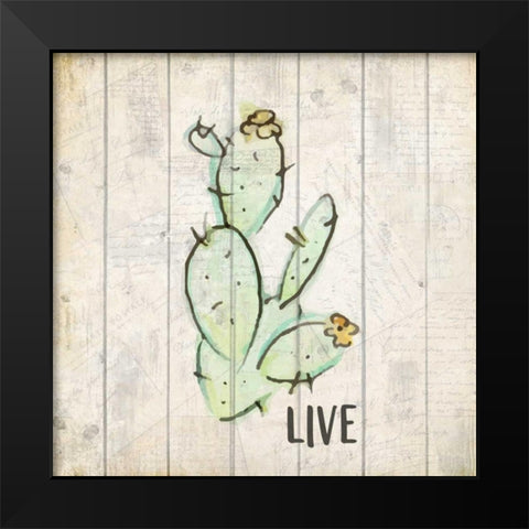 Watercolor Cactus Live Black Modern Wood Framed Art Print by Allen, Kimberly