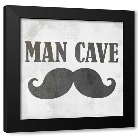 Man Cave Mustache Black Modern Wood Framed Art Print by Allen, Kimberly