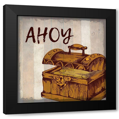 Pirate B Black Modern Wood Framed Art Print by Kimberly, Allen