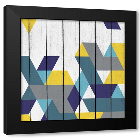 Geo 1 Black Modern Wood Framed Art Print with Double Matting by Kimberly, Allen