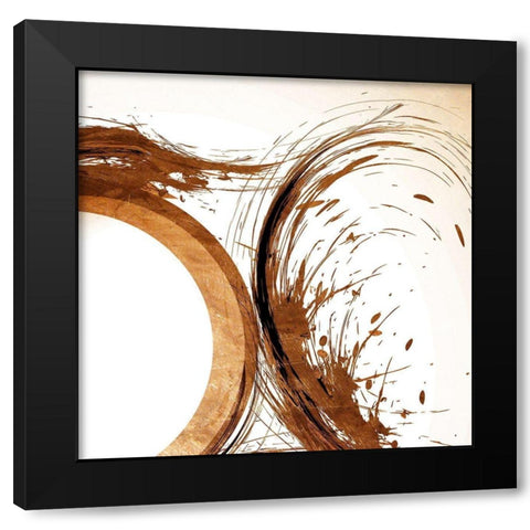 Copper Swirls 2 Black Modern Wood Framed Art Print by Kimberly, Allen