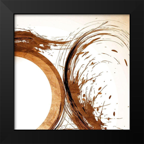 Copper Swirls 2 Black Modern Wood Framed Art Print by Kimberly, Allen