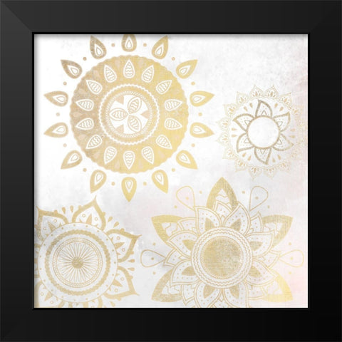 Mandala Golden 1 Black Modern Wood Framed Art Print by Kimberly, Allen